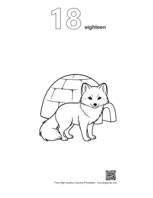 Thumbnail: Happy Arctic Fox Driving a Convertible in the Snow Printable Outline Number 18