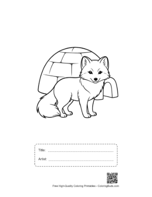 Thumbnail: Happy Arctic Fox Driving a Convertible in the Snow Printable with Title and Artist Box