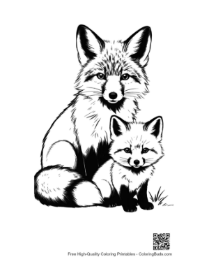 Thumbnail: Mother Red Fox and Kit Sitting Together
