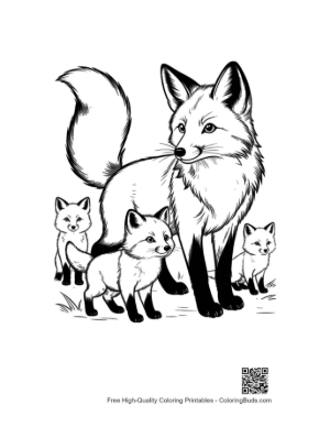 Thumbnail: Mother Red Fox with Playful Kits