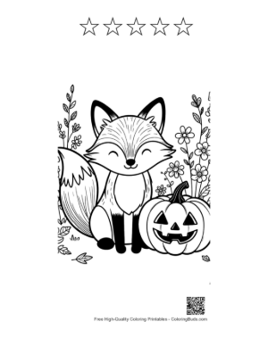 Thumbnail: Red Fox Coloring Page Printable and 5 Star Outline