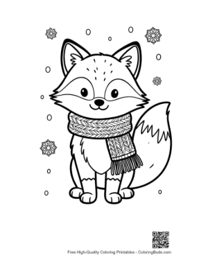 Thumbnail: Red Fox Coloring Sheet Printable
