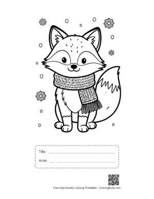 Thumbnail: Red Fox Coloring Sheet Printable with Title and Artist Box