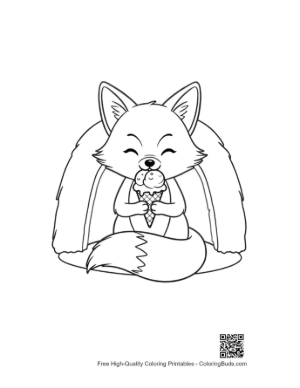 Thumbnail: Red Fox in a Small Vehicle Driving on a Path Printable