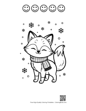 Thumbnail: Red Fox Printable and 5 Happy Face Outline