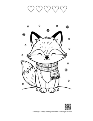 Thumbnail: Red Fox Printable and 5 Heart Outline