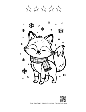Thumbnail: Red Fox Printable and 5 Star Outline