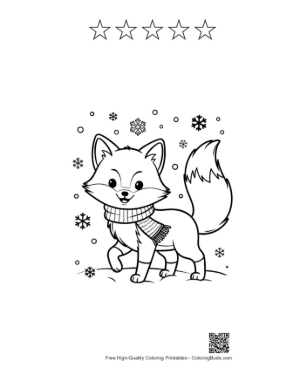 Thumbnail: Red Fox Printable and 5 Star Outline