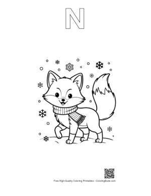 Thumbnail: Red Fox Printable Outline Alphabet N