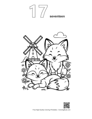 Thumbnail: Red Fox Printable Outline Number 17