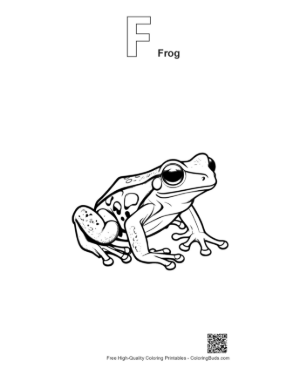 Thumbnail: Adorable Tree Frog Illustration Printable Outline Alphabet F Frog
