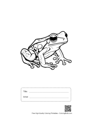 Thumbnail: Adorable Tree Frog Illustration Printable with Title and Artist Box