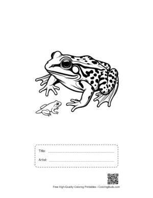 Thumbnail: Bullfrog and Baby Frog Illustration Printable with Title and Artist Box