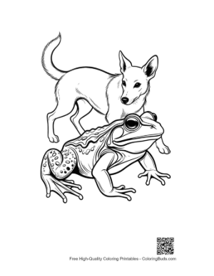 Thumbnail: Bullfrog and Puppy Embrace