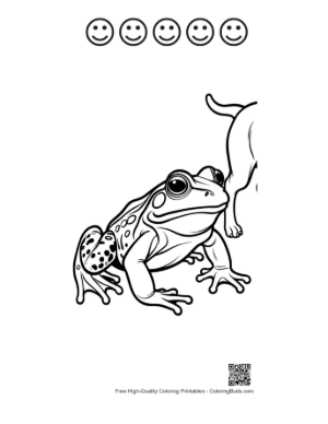 Thumbnail: Bullfrog and Puppy Outline Printable and 5 Happy Face Outline