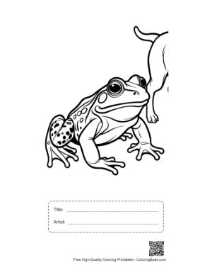 Thumbnail: Bullfrog and Puppy Outline Printable with Title and Artist Box