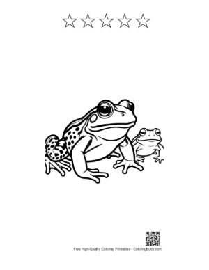 Thumbnail: Bullfrog and Tadpole Duo Printable and 5 Star Outline