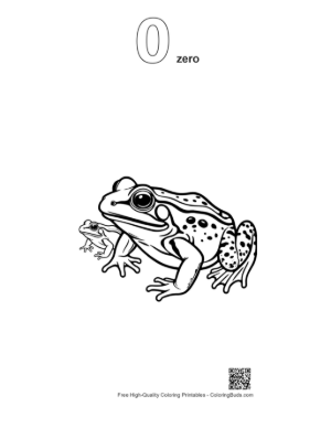 Thumbnail: Bullfrog and Tadpole Line Art Printable Outline Number 0