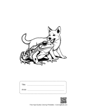 Thumbnail: Bullfrog and White Wolf Friendship Printable with Title and Artist Box
