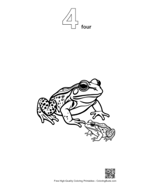 Thumbnail: Bullfrog Family Portrait Printable Outline Number 4