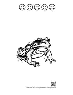 Thumbnail: Bullfrog Illustration Printable and 5 Happy Face Outline