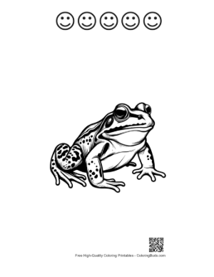 Thumbnail: Bullfrog Illustration Printable and 5 Happy Face Outline
