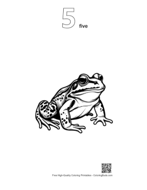 Thumbnail: Bullfrog Illustration Printable Outline Number 5