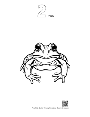 Thumbnail: Curious Bullfrog Illustration Printable Outline Number 2