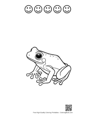 Thumbnail: Curious Tree Frog Illustration Printable and 5 Happy Face Outline