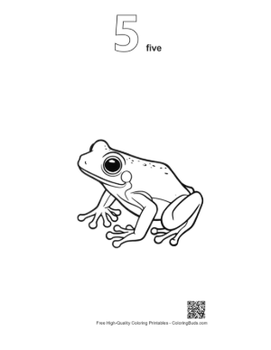 Thumbnail: Curious Tree Frog Illustration Printable Outline Number 5