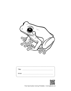 Thumbnail: Curious Tree Frog Illustration Printable with Title and Artist Box