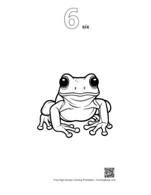 Thumbnail: Cute Cartoon Tree Frog Illustration Printable Outline Number 6