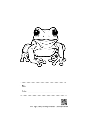 Thumbnail: Cute Cartoon Tree Frog Illustration Printable with Title and Artist Box