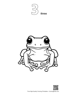 Thumbnail: Cute Tree Frog Illustration Printable Outline Number 3