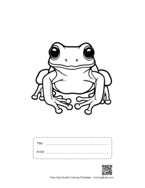 Thumbnail: Cute Tree Frog Illustration Printable with Title and Artist Box
