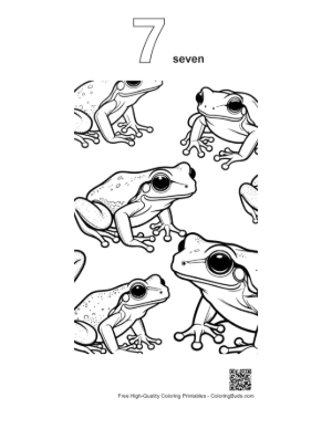 Thumbnail: Playful Tree Frogs Pattern Printable Outline Number 7