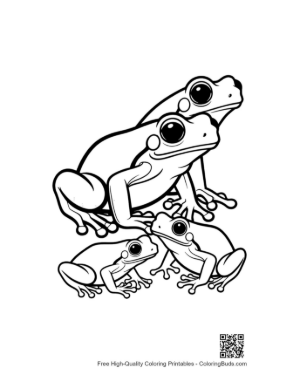 Thumbnail: Stacked Tree Frog Family Illustration