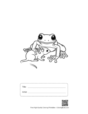 Thumbnail: Tree Frog Embracing Cute Mouse Printable with Title and Artist Box