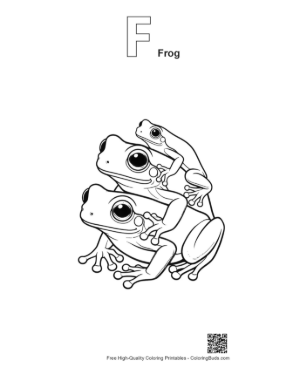 Thumbnail: Tree Frog Family Portrait Printable Outline Alphabet F Frog