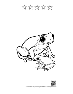 Thumbnail: Tree Frog Parent and Baby Printable and 5 Star Outline
