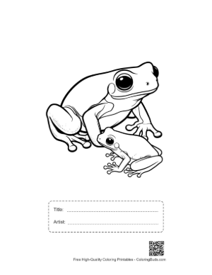 Thumbnail: Tree Frog Parent and Baby Printable with Title and Artist Box
