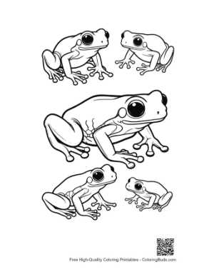 Thumbnail: Whimsical Tree Frogs Line Art