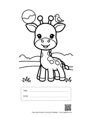 Thumbnail: Download Cute Giraffe for Kids Printable with Title and Artist Box