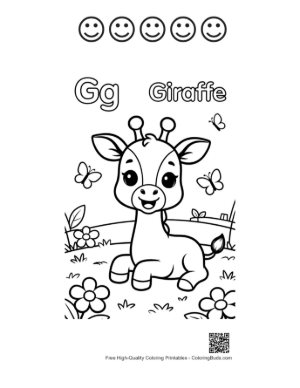 Thumbnail: Download Cute Giraffe Printable and 5 Happy Face Outline