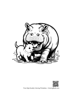 Thumbnail: Giant Hippo Playfully Embracing Tiny Puppy in Water