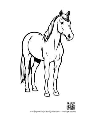 Thumbnail: Cute Black Outline Pony Standing Proudly