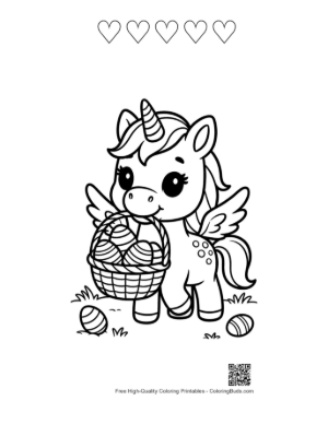 Thumbnail: Cute Pony Printable and 5 Heart Outline