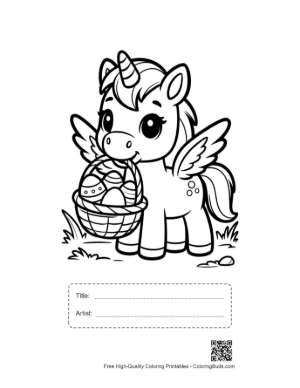 Thumbnail: Pony Coloring Sheet Printable with Title and Artist Box
