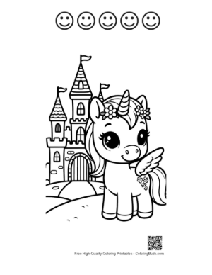 Thumbnail: Pony Printable and 5 Happy Face Outline