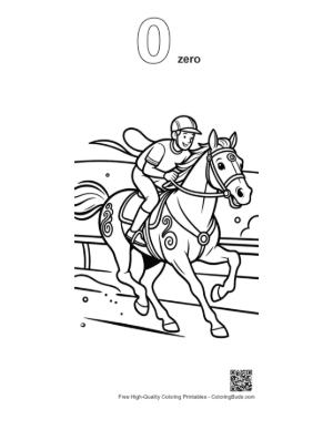 Thumbnail: Brave Jockey Riding a Horse Across the Countryside Printable Outline Number 0